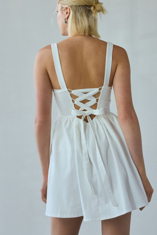 Slide View: 5: Kiss The Sky Belle Tie-Back Corset Mini Dress