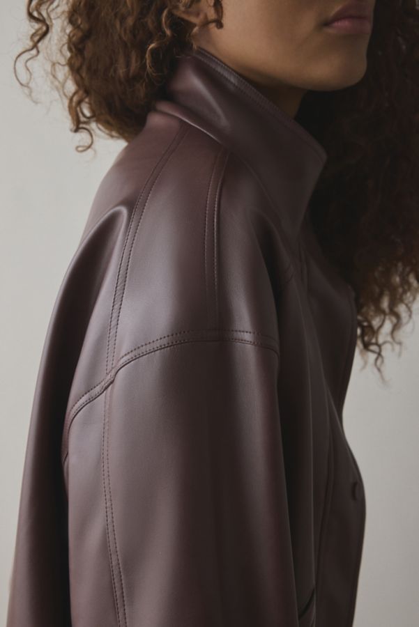 Slide View: 2: BDG Charlene Faux Leather Bomber Jacket