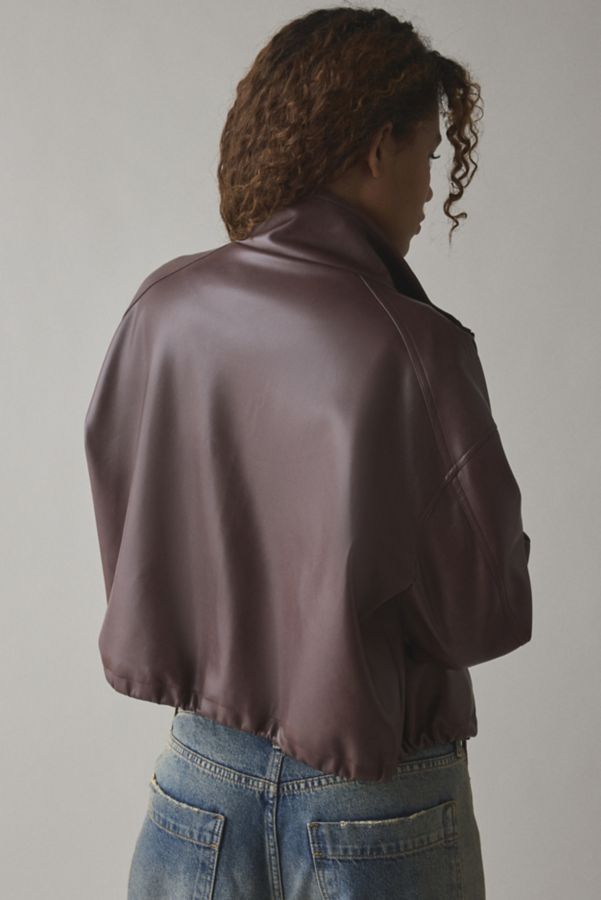 Slide View: 3: BDG Charlene Faux Leather Bomber Jacket