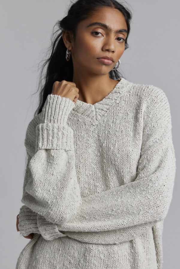 Slide View: 1: BDG Van Oversized V-Neck Dad Sweater