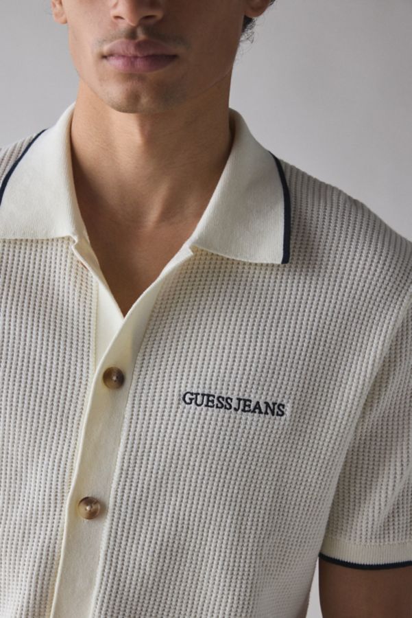 Slide View: 4: GUESS JEANS Short Sleeve Polo Cardigan