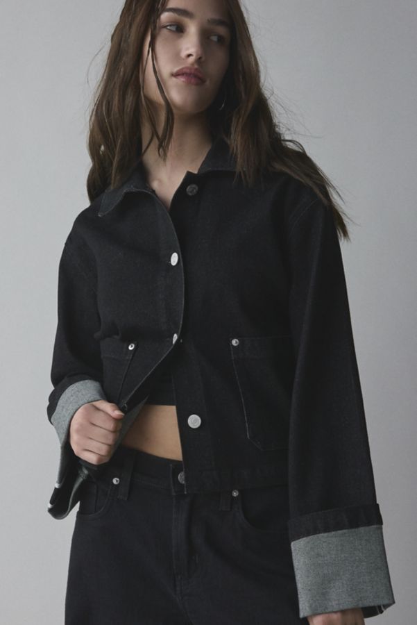 Slide View: 4: Veste de Travail en Denim Boxy Shelly BDG