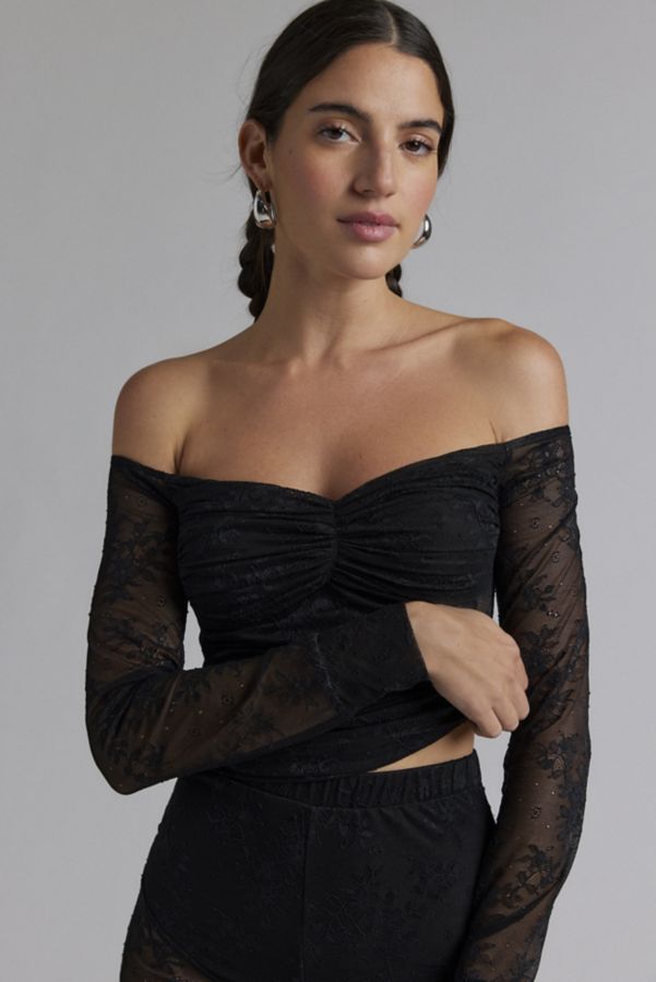 Slide View: 2: AFRM Odella Lace Off-The-Shoulder Top