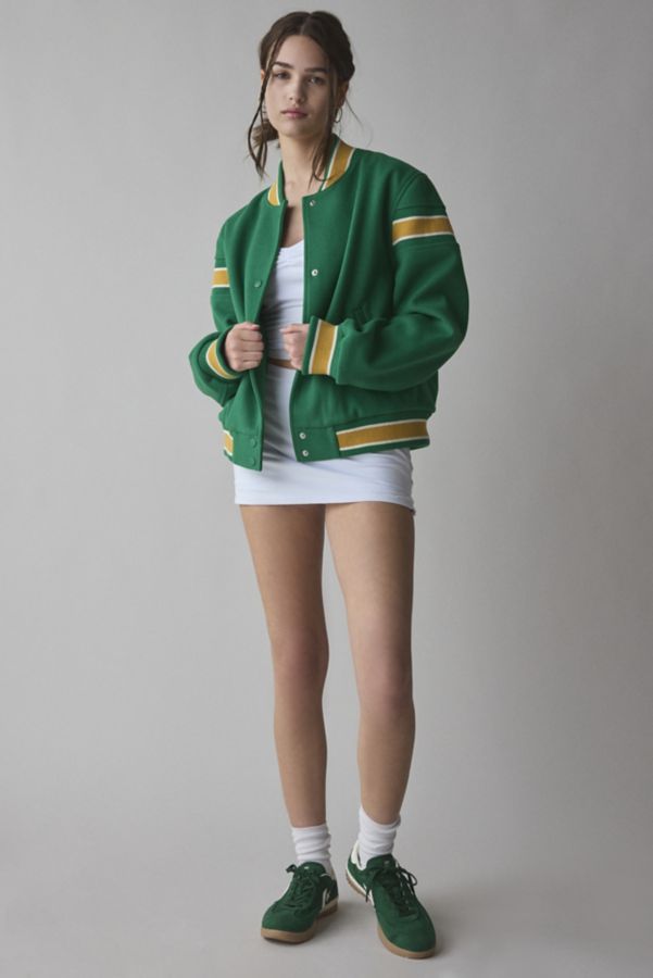 Slide View: 2: BDG Justin Varsity Bomber Jacket