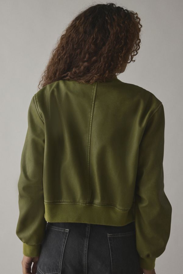 Slide View: 3: Silence + Noise Shayla Seamed Faux Leather Bomber Jacket