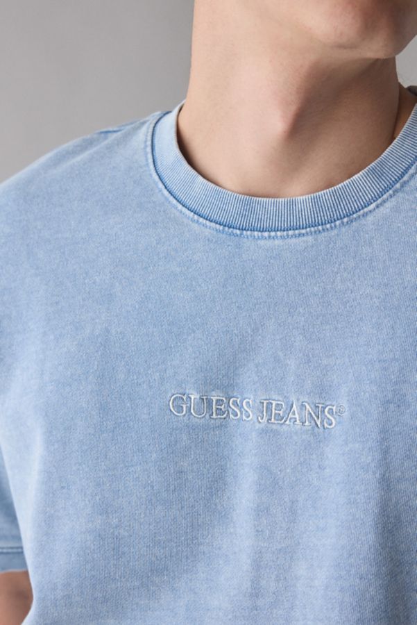 Slide View: 4: GUESS JEANS Logo Embroidered Short Sleeve Sweatshirt