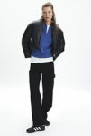 Thumbnail View 1: BLANKNYC Bold Blend Faux Leather Cropped Bomber Jacket