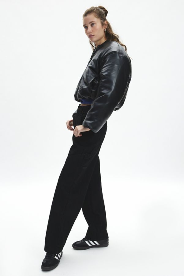 Slide View: 3: BLANKNYC Bold Blend Faux Leather Cropped Bomber Jacket