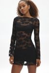 Thumbnail View 1: Motel Sevila Velvet Floral Sheer Mesh Mini Dress