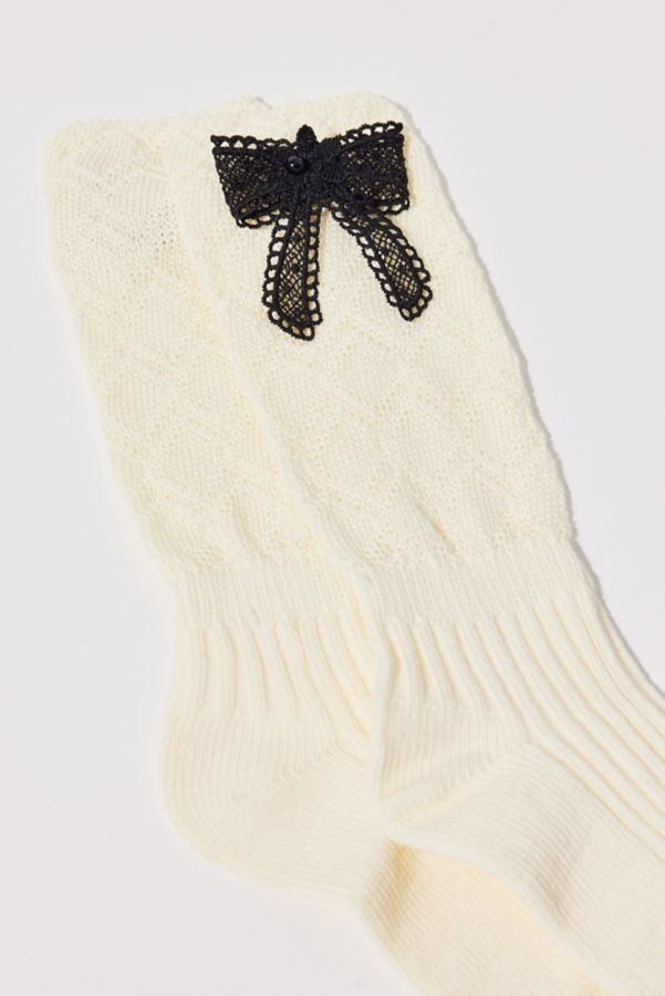 Slide View: 3: 3D Bow Crew Sock