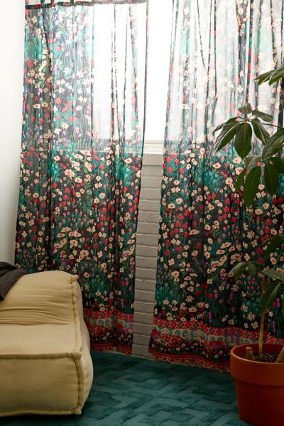 Anette Floral Printed Window Panel