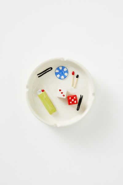 Vices Patterned Ceramic Ashtray