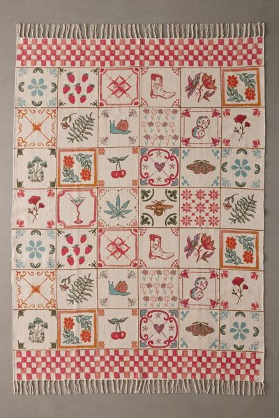 Mariana Tile Flatweave Printed Rug