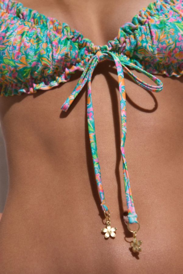 Slide View: 2: Kulani Kinis Spring Fling Ruched Bow Bralette Bikini Top