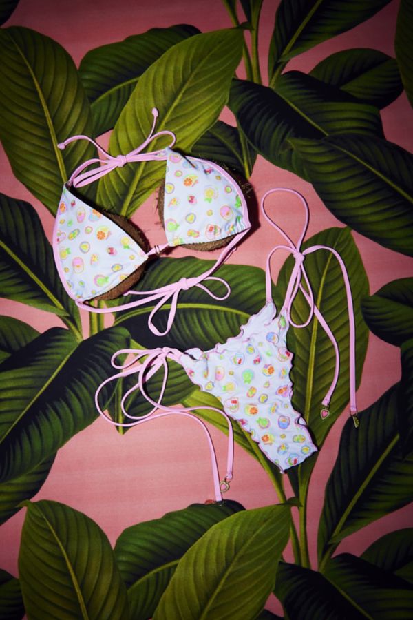 Slide View: 1: Kulani Kinis Cutie Frutti Lettuce Edge String Bikini Bottom