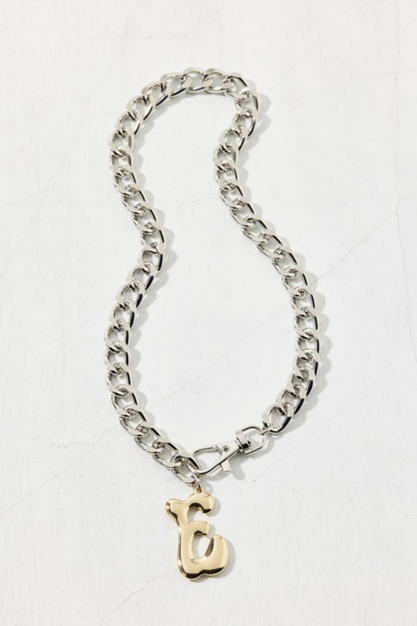 Slide View: 1: Initial Chunky Chain Necklace