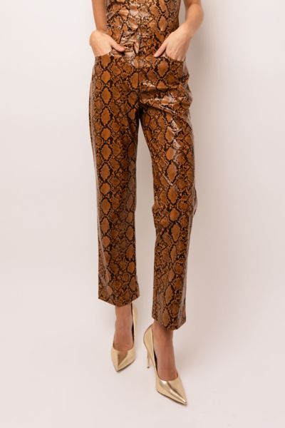 AMY LYNN Faux Leather Snakeskin Pant