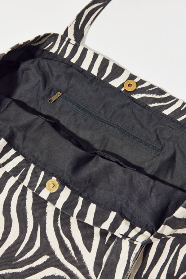 Slide View: 5: BDG Zebra Print Large Tote Bag