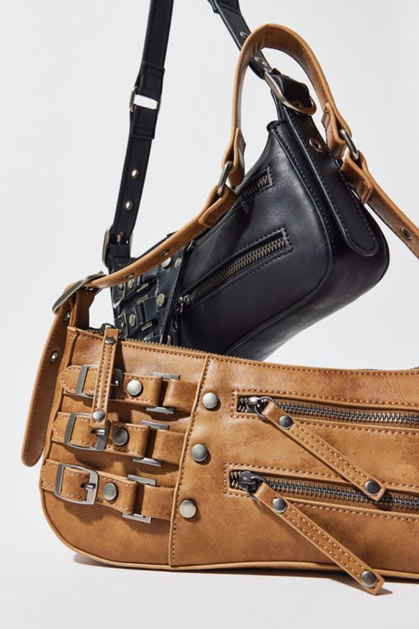 Slide View: 1: Silence + Noise Buckle Asymmetrical Shoulder Bag