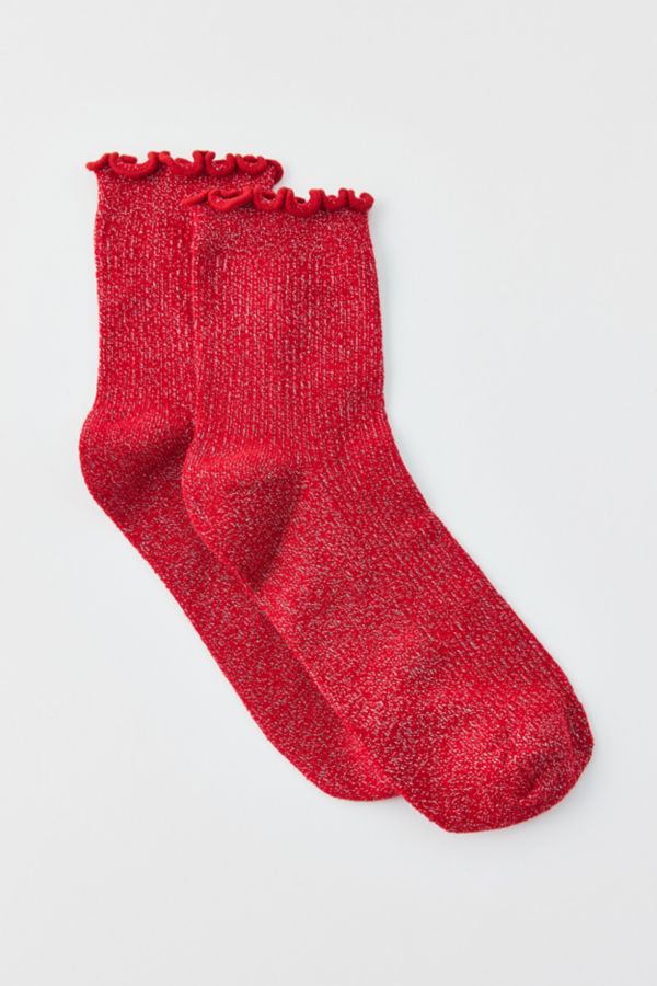 Slide View: 2: Shimmer Ruffle Sock