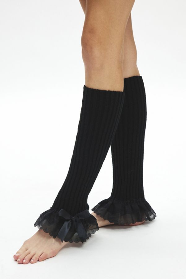 Slide View: 2: Femme Frill Ribbed Legwarmers