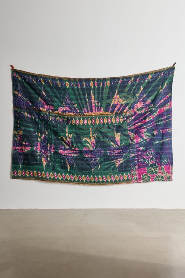 Slide View: 2: Urban Renewal Remnants Arizona Screen Printed Kantha Tapestry