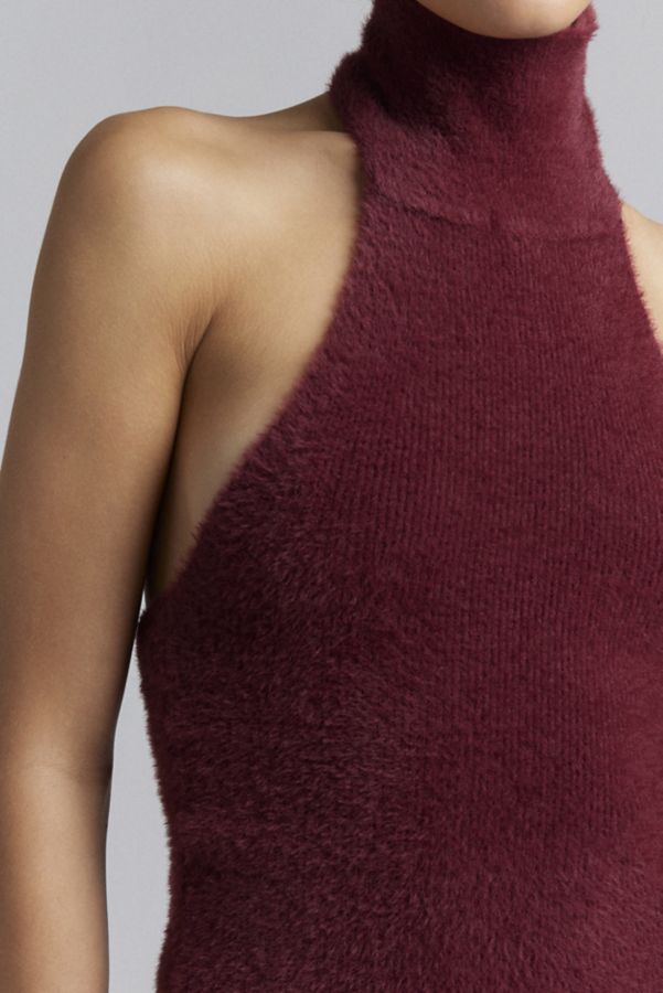 Slide View: 3: Silence + Noise Selena Eyelash Mockneck Halter Sweater