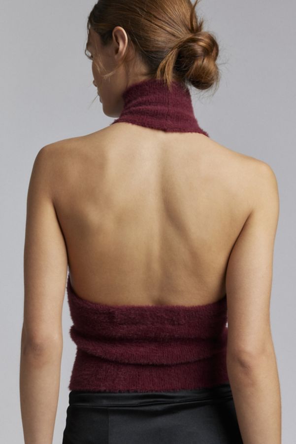 Slide View: 4: Silence + Noise Selena Eyelash Mockneck Halter Sweater