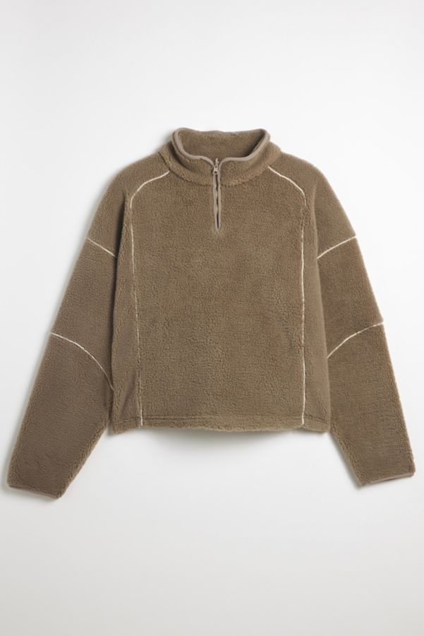 Slide View: 2: Standard Cloth Oslo Fleece Quarter Zip Sweatshirt