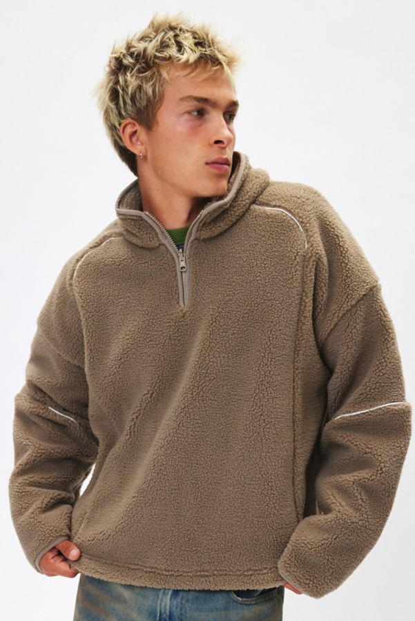 Slide View: 4: Standard Cloth Oslo Fleece Quarter Zip Sweatshirt