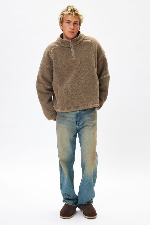 Slide View: 5: Standard Cloth Oslo Fleece Quarter Zip Sweatshirt