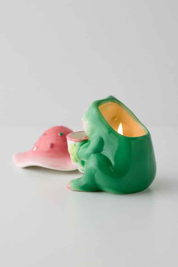 Slide View: 3: Frog Mushroom Hat Scented Ceramic Candle