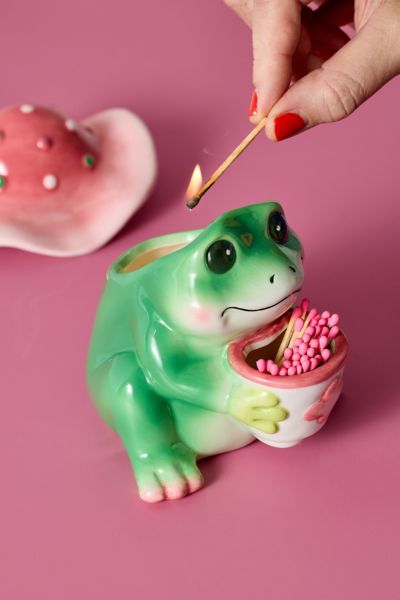 Frog Mushroom Hat Scented Ceramic Candle