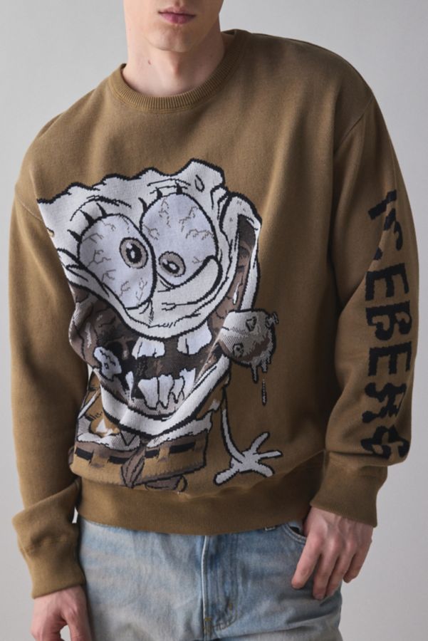 Slide View: 1: ICEBERG SpongeBob SquarePants Crooked Graphic Crew Neck Sweatshirt