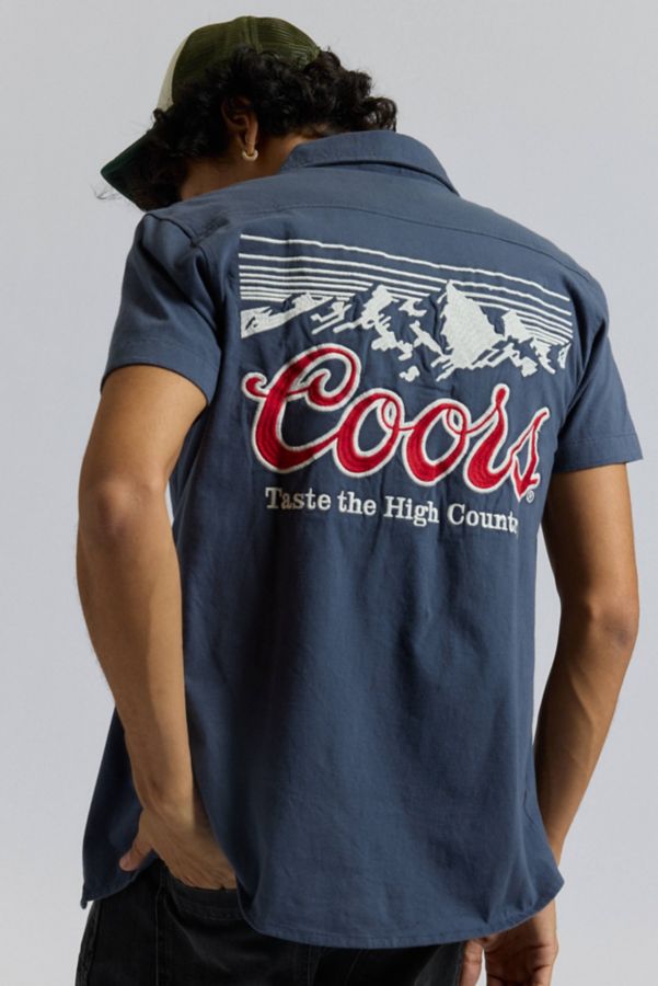 Slide View: 1: American Needle Coors Embroidered Short Sleeve Button-Down Shirt