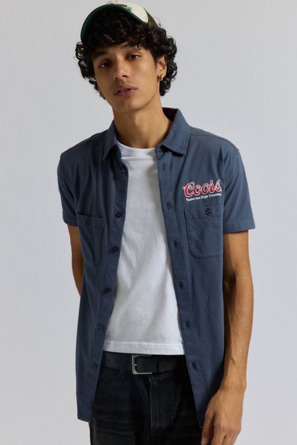 Slide View: 2: American Needle Coors Embroidered Short Sleeve Button-Down Shirt