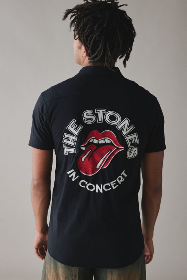 Slide View: 1: American Needle The Rolling Stones Embroidered Short Sleeve Button-Down Shirt