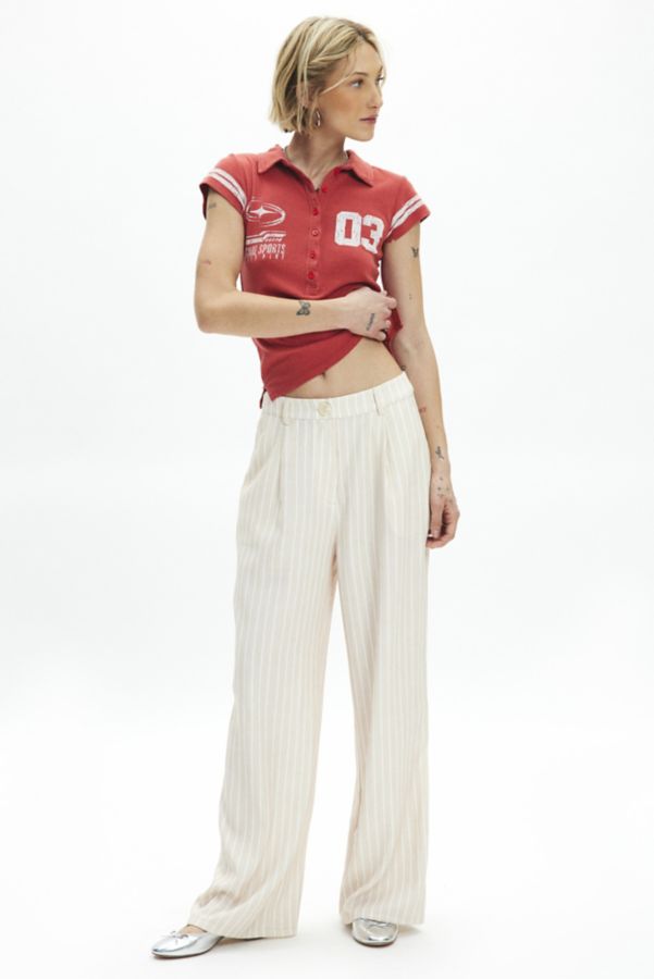 Slide View: 1: Another Girl Striped Relaxed Wide Leg Pant