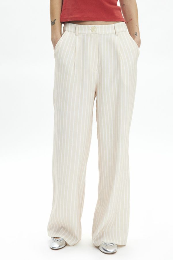 Slide View: 2: Another Girl Striped Relaxed Wide Leg Pant