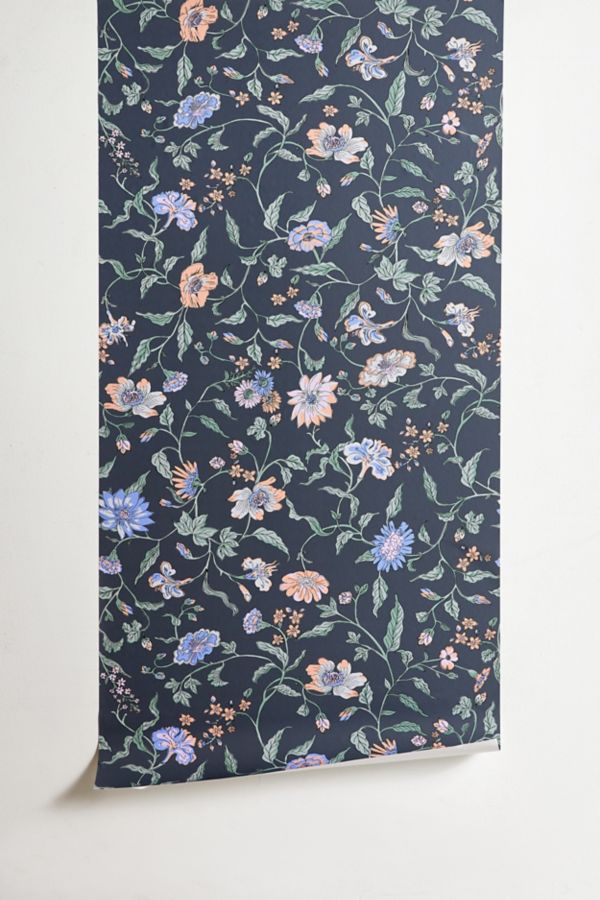 Slide View: 2: UO Home Ella Vine Floral Removable Wallpaper