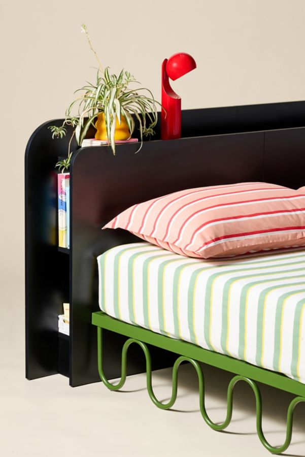 Slide View: 1: Layered Queen Storage Headboard