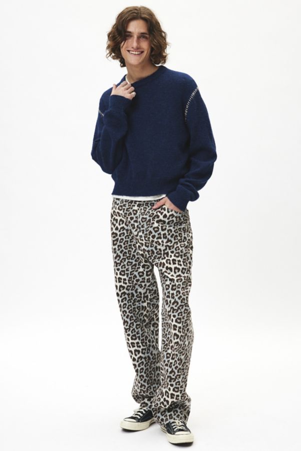 Slide View: 4: BDG Leopard Pattern Baggy Skate Fit Jean