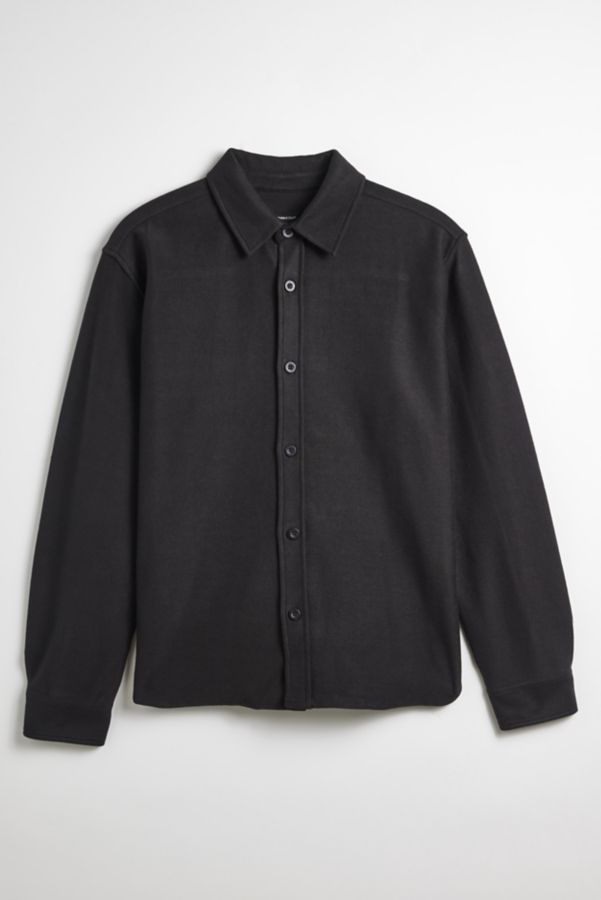 Slide View: 2: Standard Cloth Knit Button-Down Overshirt