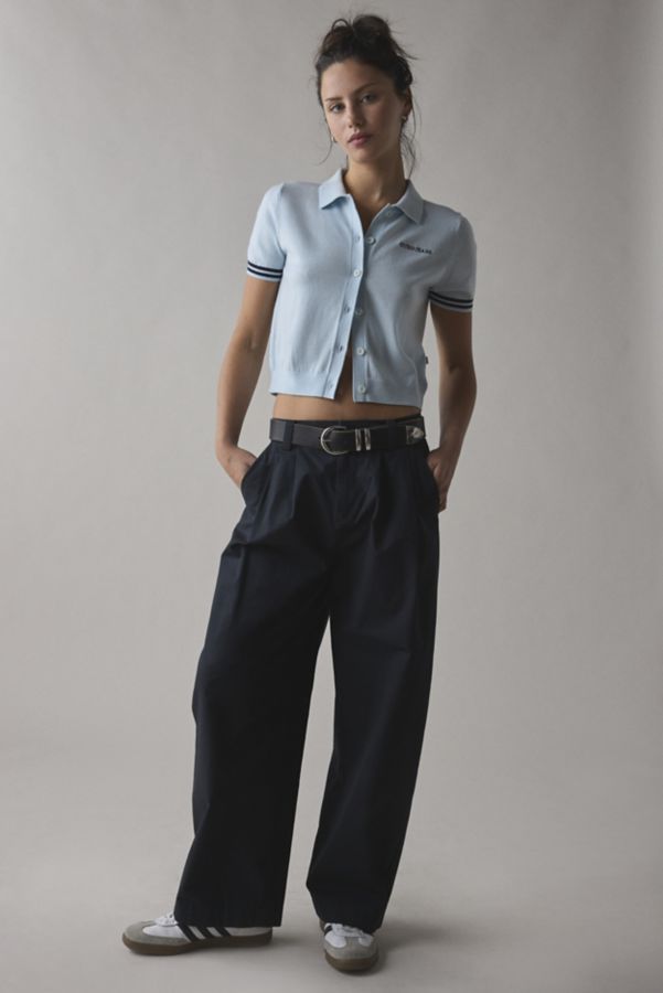 Slide View: 3: GUESS JEANS Collared Short Sleeve Polo Cardigan