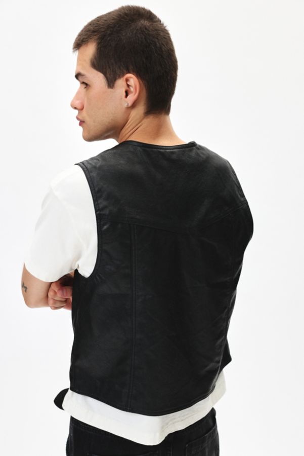 Slide View: 3: BDG Faux Leather Riding Vest