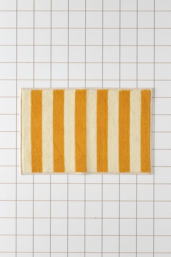 Slide View: 2: Awning Stripe Plush Tufted Bath Mat