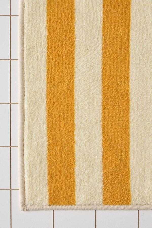 Slide View: 4: Awning Stripe Plush Tufted Bath Mat