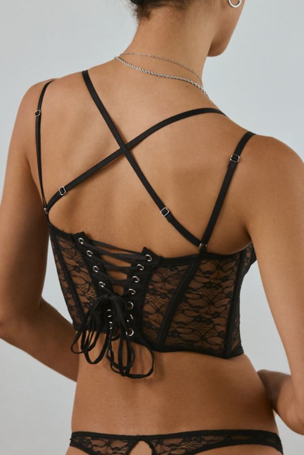 Slide View: 4: Out From Under Hearts Desire Lace Corset Top