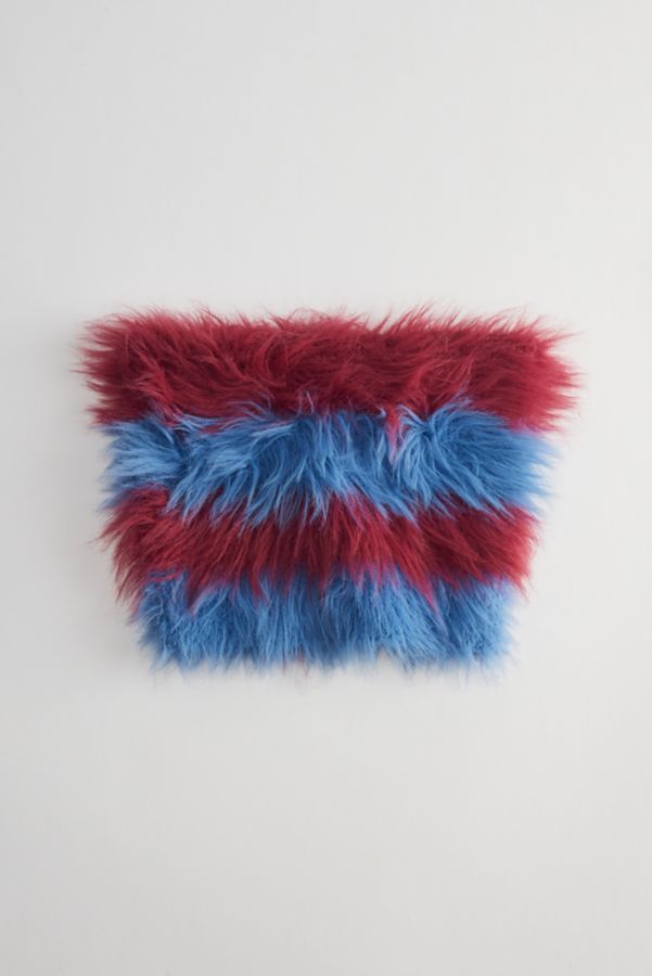 Slide View: 2: Mylo Hairy Stripe Faux Fur Beanie