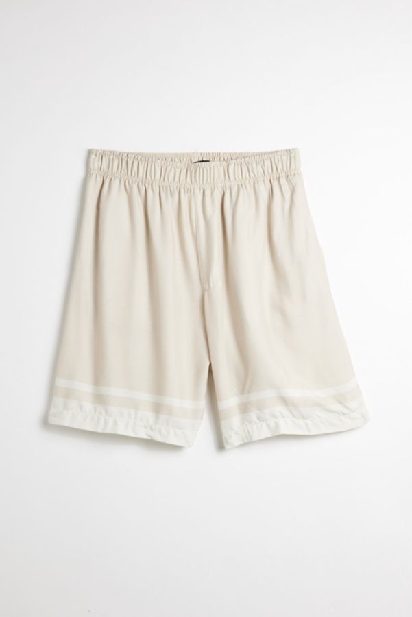 Slide View: 1: UO Contrast Stripe Rayon Short